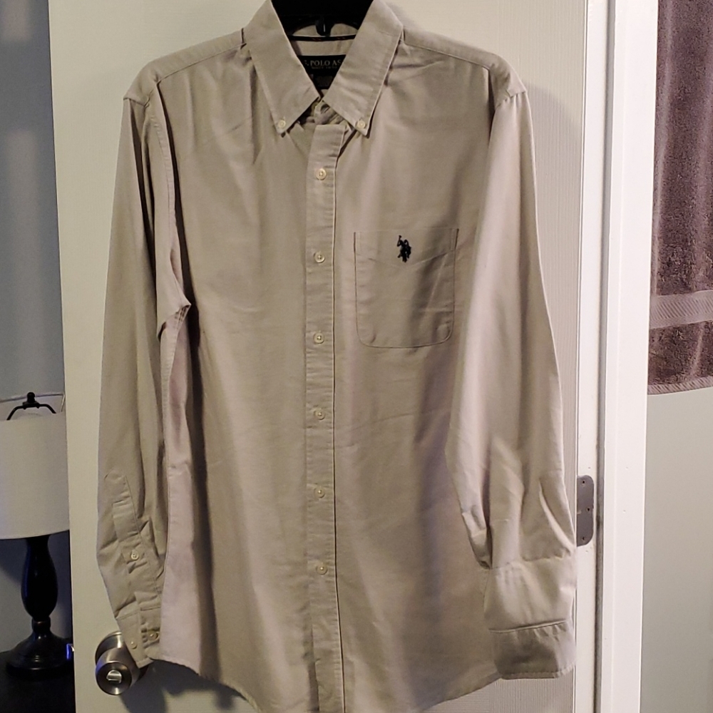 US Polo Assn. Tan Men's Button Down Dress Shirt